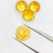 23.1 Carat Citrine 11mm Rose Cut Round Shape AAA Grade Cabochons Parcel - Total 4 Pcs.