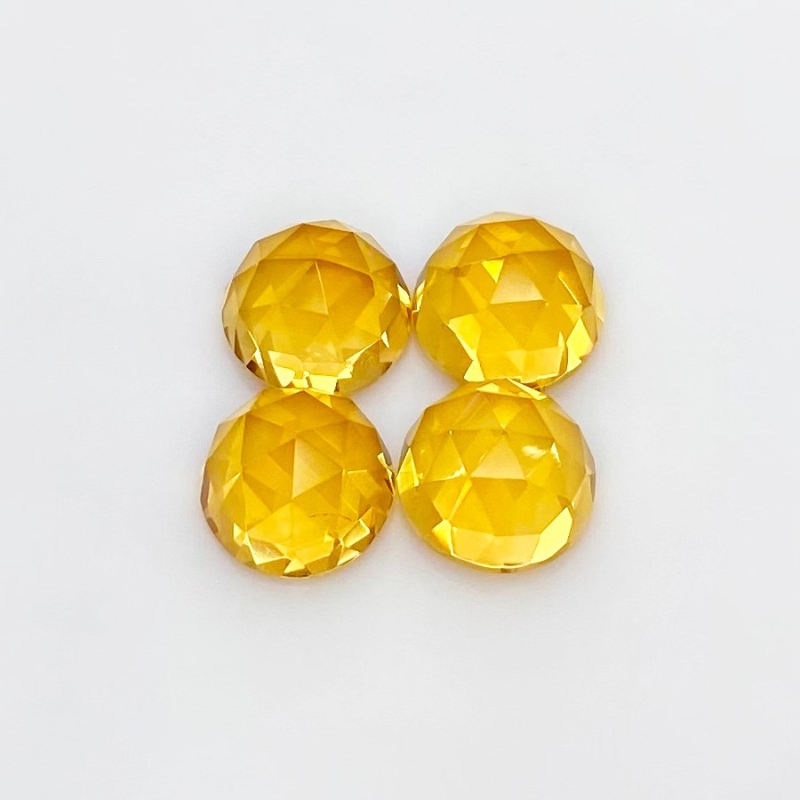 23.1 Carat Citrine 11mm Rose Cut Round Shape AAA Grade Cabochons Parcel - Total 4 Pcs.