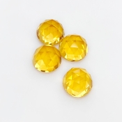23.1 Carat Citrine 11mm Rose Cut Round Shape AAA Grade Cabochons Parcel - Total 4 Pcs.