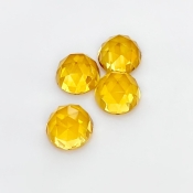 23.1 Carat Citrine 11mm Rose Cut Round Shape AAA Grade Cabochons Parcel - Total 4 Pcs.