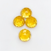 23.1 Carat Citrine 11mm Rose Cut Round Shape AAA Grade Cabochons Parcel - Total 4 Pcs.