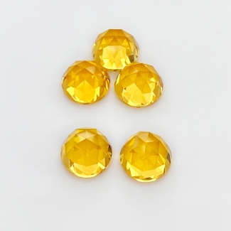 22.45 Carat Citrine 10mm Rose Cut Round Shape AAA Grade Cabochons Parcel - Total 5 Pcs.