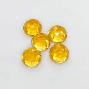 22.45 Carat Citrine 10mm Rose Cut Round Shape AAA Grade Cabochons Parcel - Total 5 Pcs.