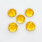 22.45 Carat Citrine 10mm Rose Cut Round Shape AAA Grade Cabochons Parcel - Total 5 Pcs.