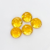 22.45 Carat Citrine 10mm Rose Cut Round Shape AAA Grade Cabochons Parcel - Total 5 Pcs.