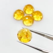 22.45 Carat Citrine 10mm Rose Cut Round Shape AAA Grade Cabochons Parcel - Total 5 Pcs.