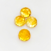 22.65 Carat Citrine 11mm Rose Cut Round Shape AAA Grade Cabochons Parcel - Total 4 Pcs.