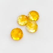 22.65 Carat Citrine 11mm Rose Cut Round Shape AAA Grade Cabochons Parcel - Total 4 Pcs.