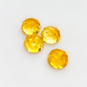 22.65 Carat Citrine 11mm Rose Cut Round Shape AAA Grade Cabochons Parcel - Total 4 Pcs.