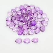 43.70 Carat Pink Amethyst 7x5mm Rose Cut Pear Shape AA Grade Cabochons Parcel - Total 55 Pcs.