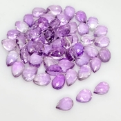 43.70 Carat Pink Amethyst 7x5mm Rose Cut Pear Shape AA Grade Cabochons Parcel - Total 55 Pcs.