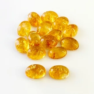 95.90 Carat Citrine 14x10mm Smooth Oval Shape B Grade Cabochons Parcel - Total 15 Pcs.
