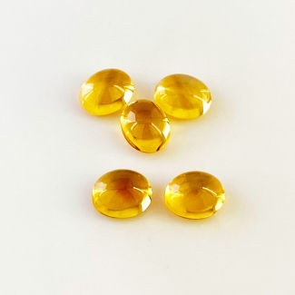 14.40 Carat Citrine 10x8mm Smooth Oval Shape AAA Grade Cabochons Parcel - Total 5 Pcs.