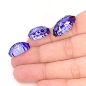  36.75 Carat Lab Blue Sapphire 20x10-17x8mm Concave Cut Marquise Shape AAA Grade Matched Cabochons Set - Total 3 Pcs.