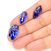  42.60 Carat Lab Blue Sapphire 20x11.5-17.5x8mm Concave Cut Marquise Shape AAA Grade Matched Cabochons Set - Total 3 Pcs.
