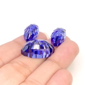  42.60 Carat Lab Blue Sapphire 20x11.5-17.5x8mm Concave Cut Marquise Shape AAA Grade Matched Cabochons Set - Total 3 Pcs.