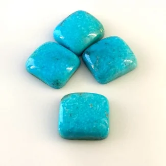 94.60 Carat Turquoise 20x18mm Smooth Cushion Shape AA Grade Cabochons Parcel - Total 4 Pcs.