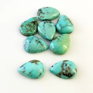 88.3 Carat Turquoise 20x15mm Smooth Pear Shape A Grade Cabochons Parcel - Total 8 Pcs.