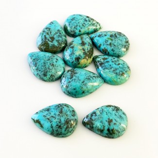 Turquoise Smooth Pear Shape A Grade Cabochon Parcel - 20 x15mm - 9 Pc. - 79 Carat