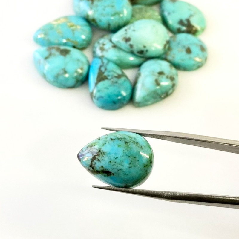 108.6 Carat Turquoise 18x13mm Smooth Pear Shape A Grade Cabochons Parcel - Total 13 Pcs.