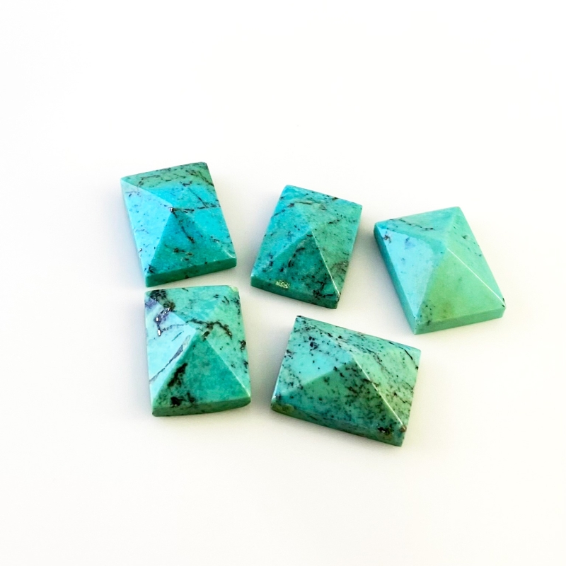 81.80 Carat Turquoise 20x15mm Smooth Fancy Shape A Grade Cabochons Parcel - Total 5 Pcs.