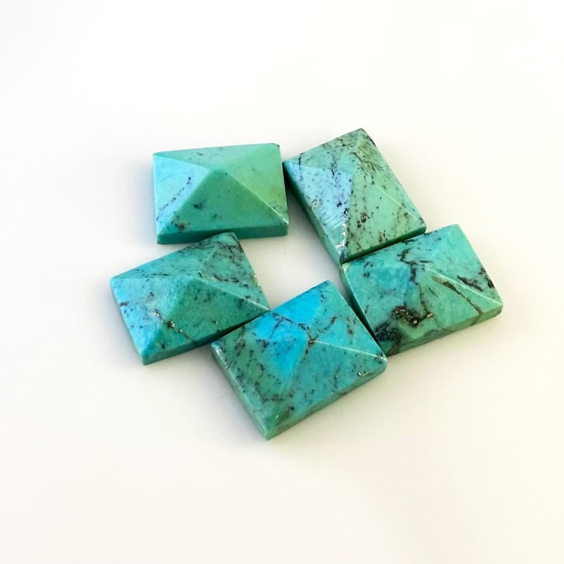 81.80 Carat Turquoise 20x15mm Smooth Fancy Shape A Grade Cabochons Parcel - Total 5 Pcs.
