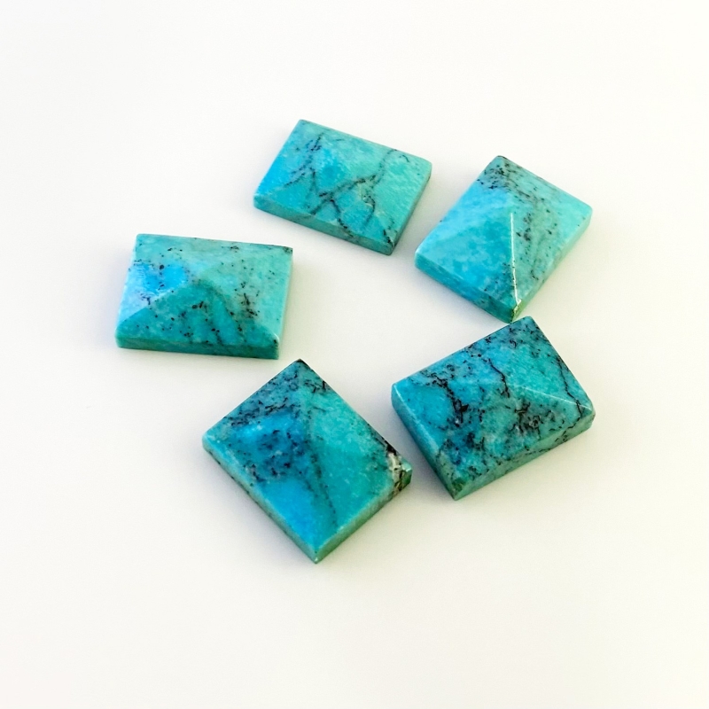 88.55 Carat Turquoise 20x15mm Smooth Fancy Shape A Grade Cabochons Parcel - Total 5 Pcs.