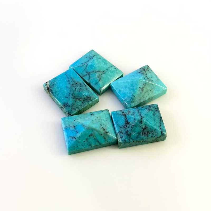 88.55 Carat Turquoise 20x15mm Smooth Fancy Shape A Grade Cabochons Parcel - Total 5 Pcs.