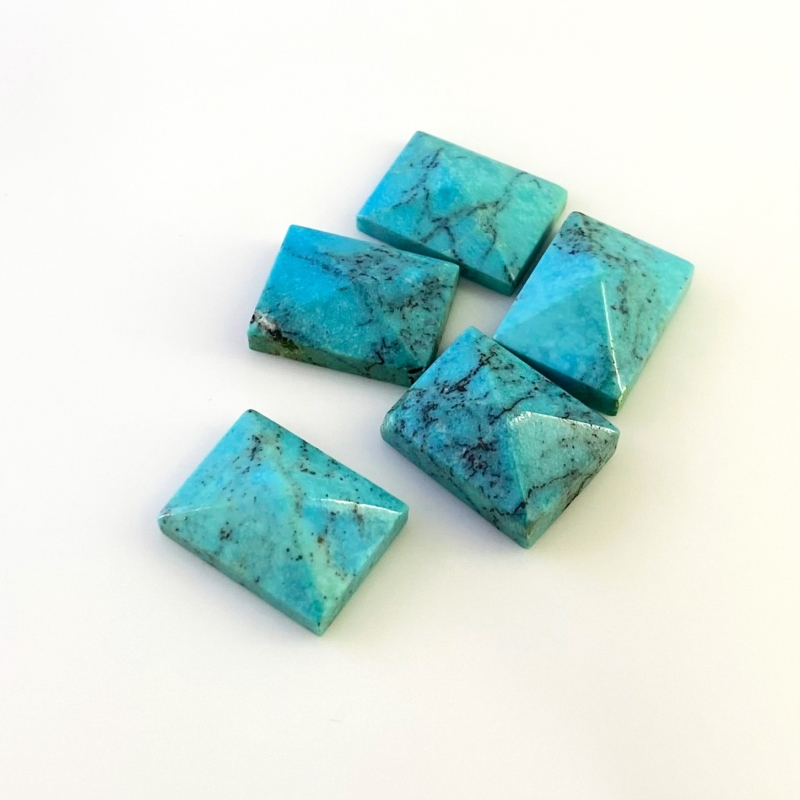 88.55 Carat Turquoise 20x15mm Smooth Fancy Shape A Grade Cabochons Parcel - Total 5 Pcs.
