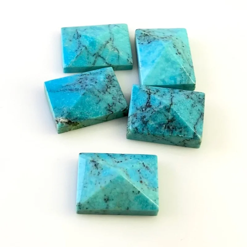 88.55 Carat Turquoise 20x15mm Smooth Fancy Shape A Grade Cabochons Parcel - Total 5 Pcs.