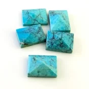 88.55 Carat Turquoise 20x15mm Smooth Fancy Shape A Grade Cabochons Parcel - Total 5 Pcs.