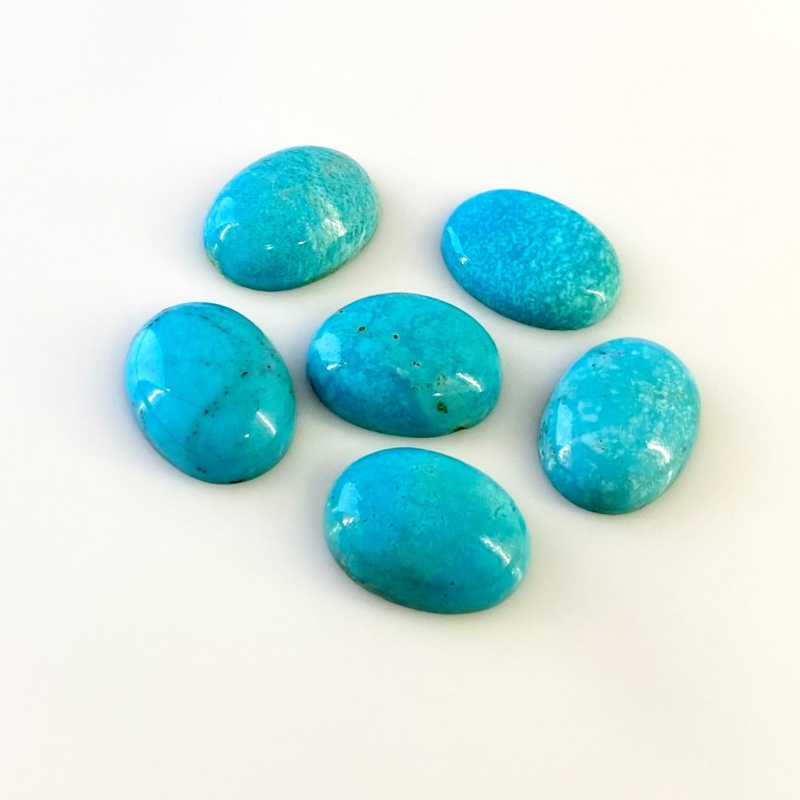 77.50 Carat Turquoise 20x15mm Smooth Oval Shape AA Grade Cabochons Parcel - Total 6 Pcs.