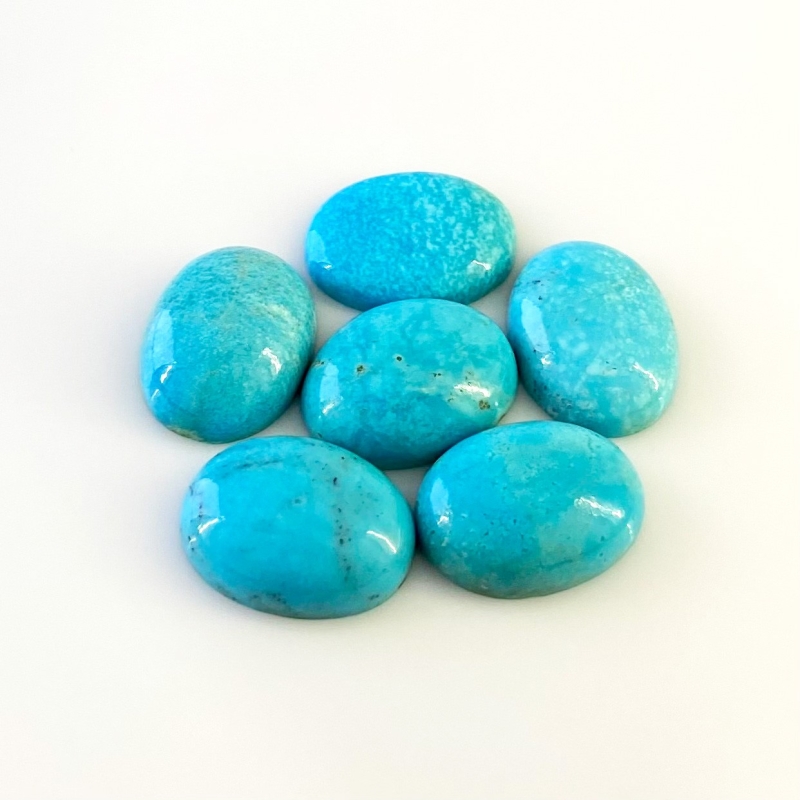 77.50 Carat Turquoise 20x15mm Smooth Oval Shape AA Grade Cabochons Parcel - Total 6 Pcs.