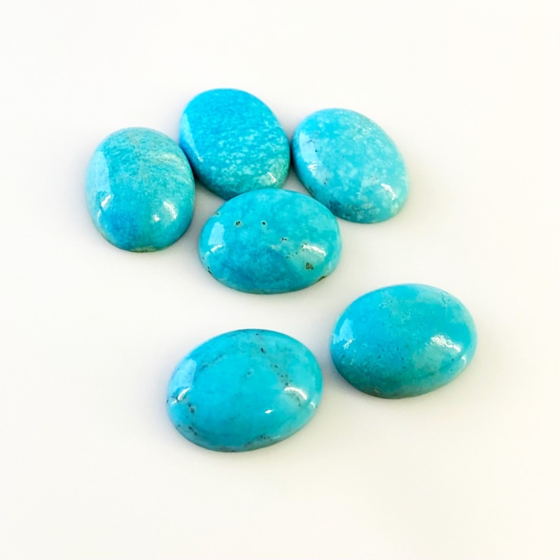 77.50 Carat Turquoise 20x15mm Smooth Oval Shape AA Grade Cabochons Parcel - Total 6 Pcs.