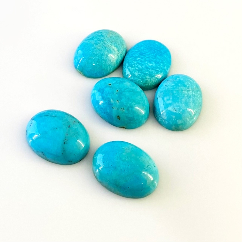 77.50 Carat Turquoise 20x15mm Smooth Oval Shape AA Grade Cabochons Parcel - Total 6 Pcs.