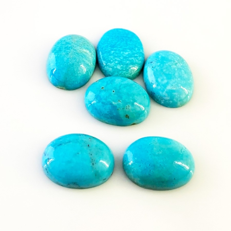 77.50 Carat Turquoise 20x15mm Smooth Oval Shape AA Grade Cabochons Parcel - Total 6 Pcs.