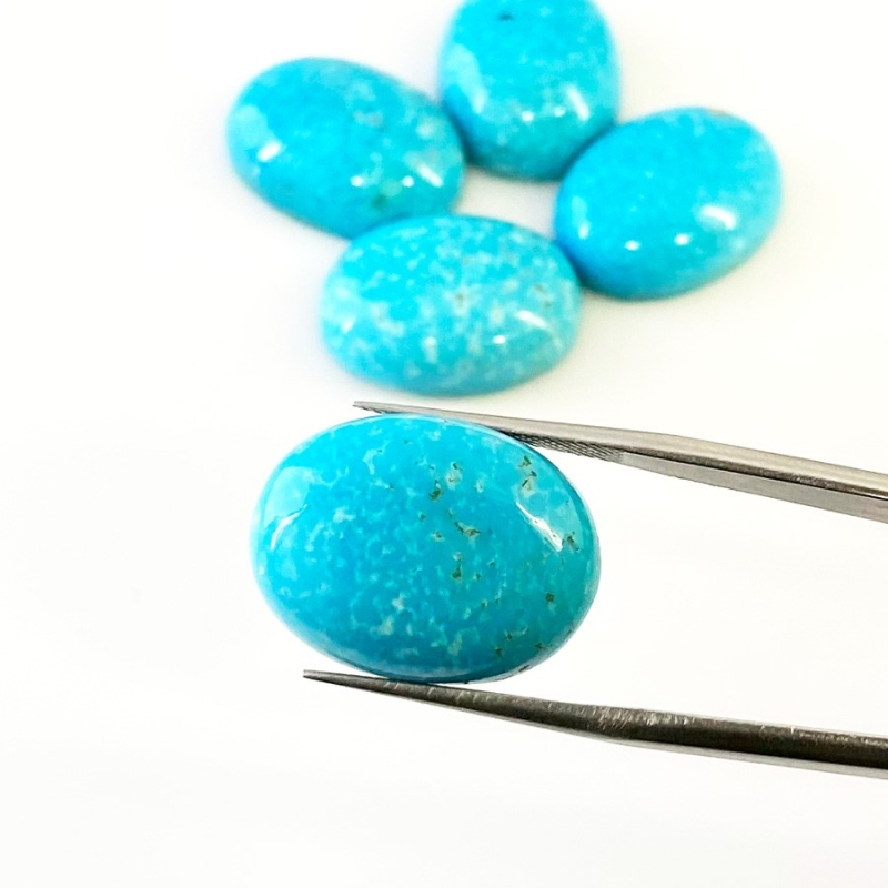 78.85 Carat Turquoise 20x15mm Smooth Oval Shape AA Grade Cabochons Parcel - Total 5 Pcs.