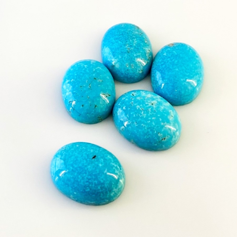 78.85 Carat Turquoise 20x15mm Smooth Oval Shape AA Grade Cabochons Parcel - Total 5 Pcs.