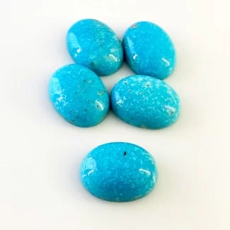 Turquoise Smooth Oval Shape AA Grade Cabochon Parcel - 20x15mm - 5 Pc. - 78.85 Carat