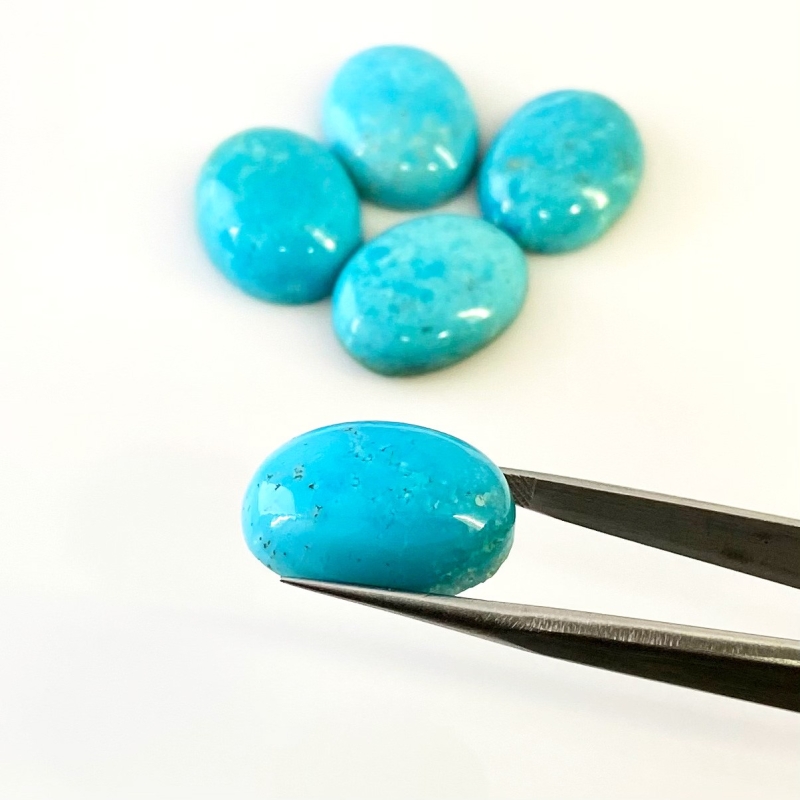 68.85 Carat Turquoise 20x15mm Smooth Oval Shape AA Grade Cabochons Parcel - Total 5 Pcs.