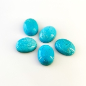 68.85 Carat Turquoise 20x15mm Smooth Oval Shape AA Grade Cabochons Parcel - Total 5 Pcs.