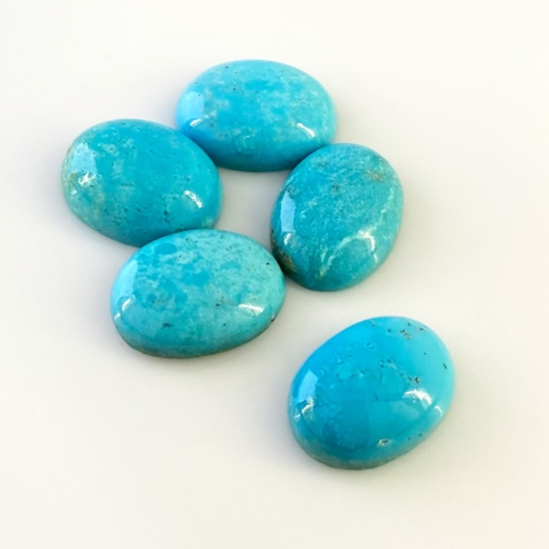 68.85 Carat Turquoise 20x15mm Smooth Oval Shape AA Grade Cabochons Parcel - Total 5 Pcs.