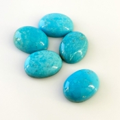 68.85 Carat Turquoise 20x15mm Smooth Oval Shape AA Grade Cabochons Parcel - Total 5 Pcs.