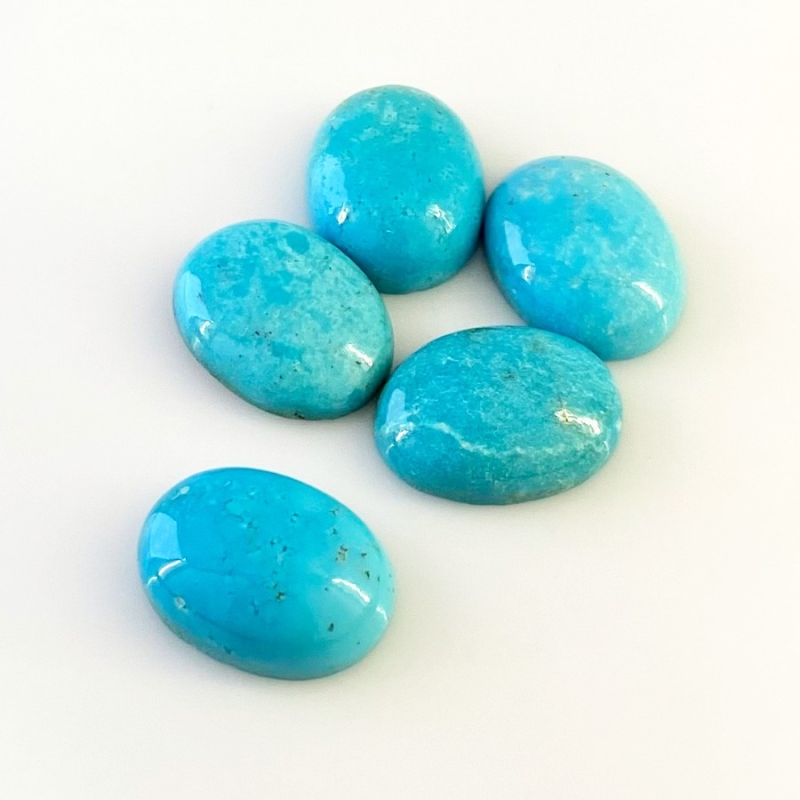 68.85 Carat Turquoise 20x15mm Smooth Oval Shape AA Grade Cabochons Parcel - Total 5 Pcs.