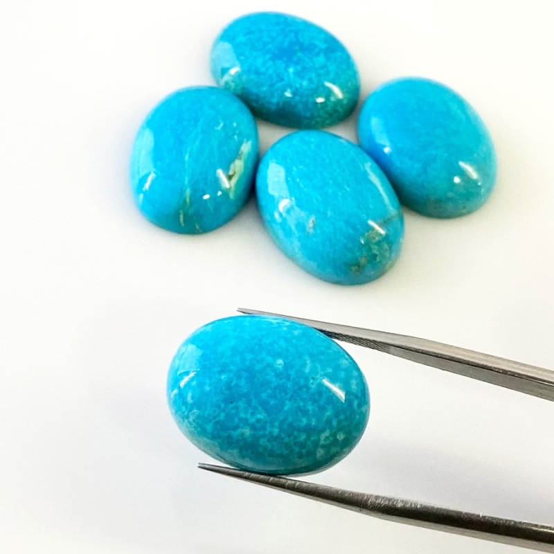 80.15 Carat Turquoise 20x15mm Smooth Oval Shape AA Grade Cabochons Parcel - Total 5 Pcs.