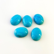 80.15 Carat Turquoise 20x15mm Smooth Oval Shape AA Grade Cabochons Parcel - Total 5 Pcs.
