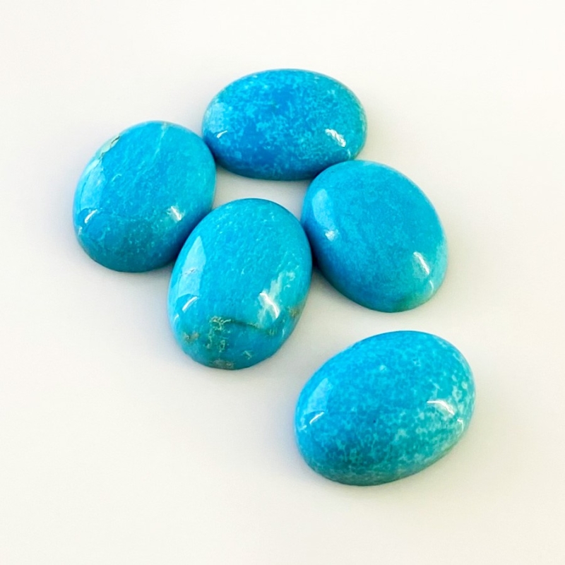 80.15 Carat Turquoise 20x15mm Smooth Oval Shape AA Grade Cabochons Parcel - Total 5 Pcs.