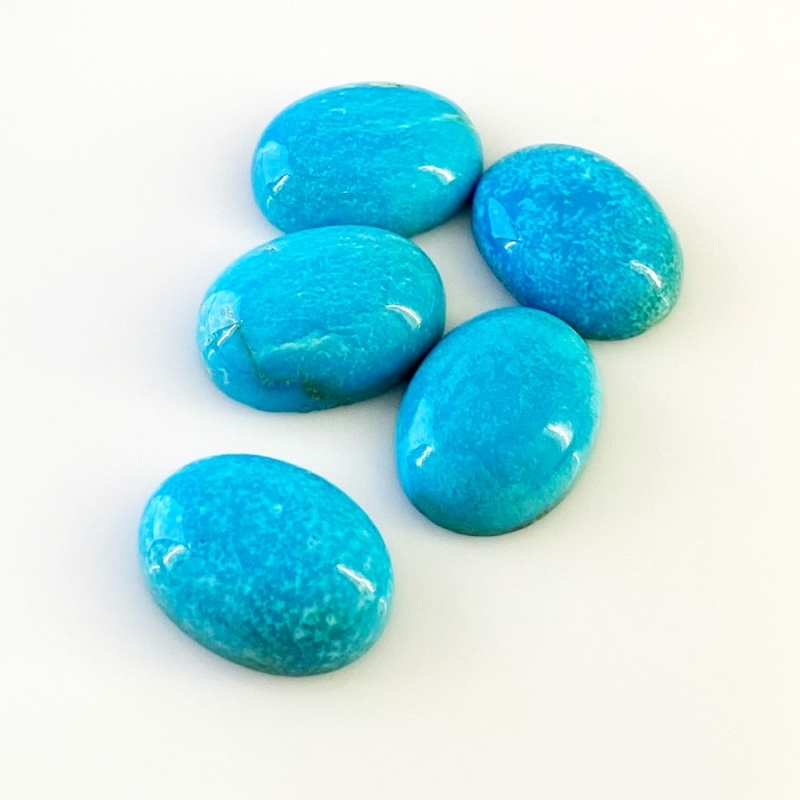 80.15 Carat Turquoise 20x15mm Smooth Oval Shape AA Grade Cabochons Parcel - Total 5 Pcs.