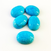80.15 Carat Turquoise 20x15mm Smooth Oval Shape AA Grade Cabochons Parcel - Total 5 Pcs.