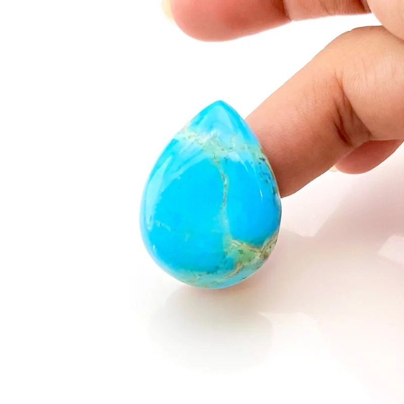 53.75 Carat Turquoise 33x25mm Smooth Pear Shape AA Grade Loose Cabochon - Total 1 Pc.
